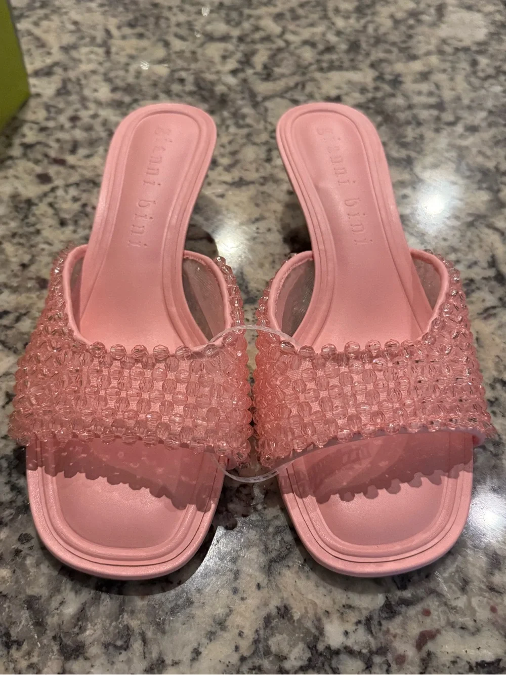 NWT Gianni Bini Pink Billeena Beaded Dress Slide Sandals Size 7.5